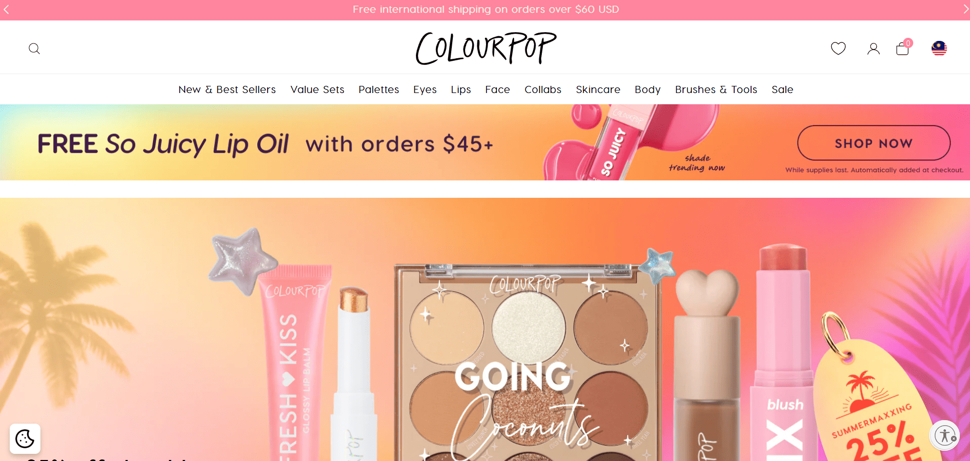 Colourpop store screenshot